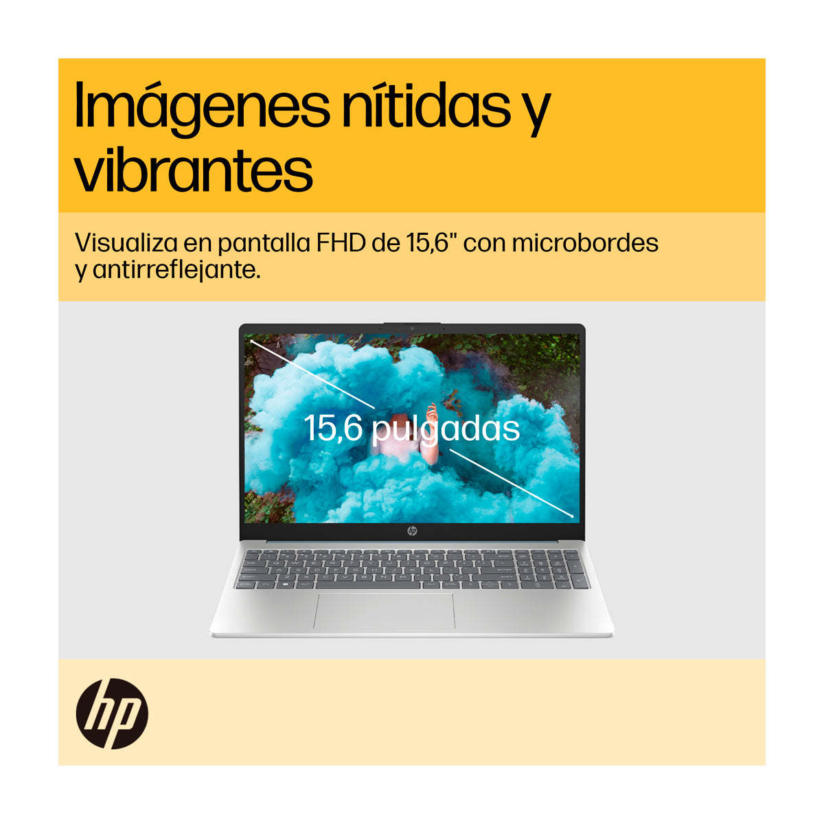 HP Laptop 15.6" FHD, AMD Ryzen 3 7320U, 8GB RAM, 512GB SSD, AMD Radeon, Windows 11 Home | Plateado Azul