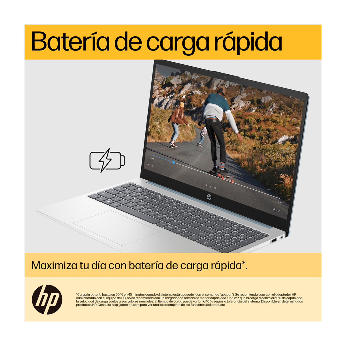HP Laptop 15.6" FHD, AMD Ryzen 5 7520U, 8GB RAM, 512GB SSD, AMD Radeon, Windows 11 Home | Plateado Azul