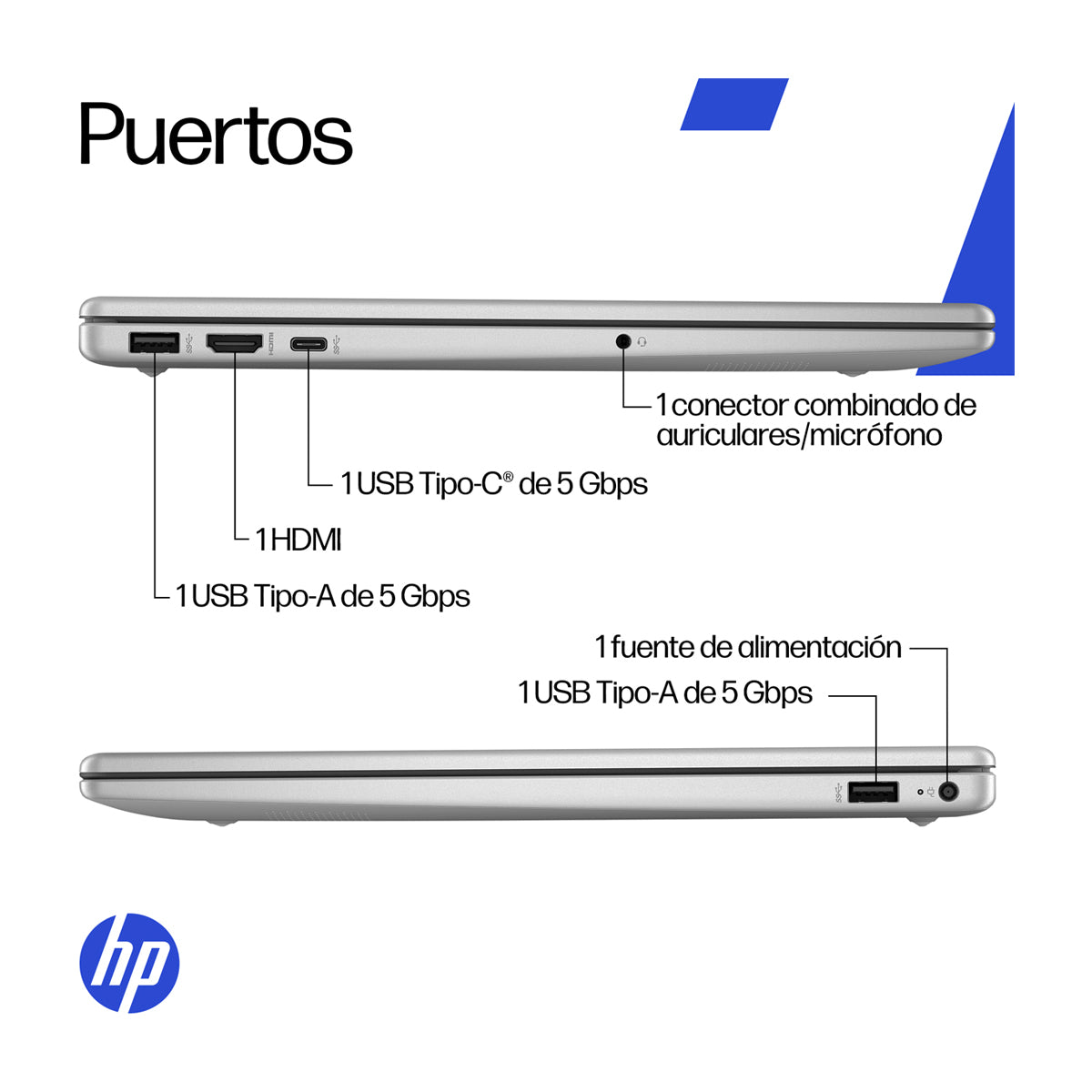 HP Laptop 15.6" FHD, AMD Ryzen 7 7730U, 16GB RAM, 512GB SSD, AMD Radeon, Windows 11 Home | Plateado