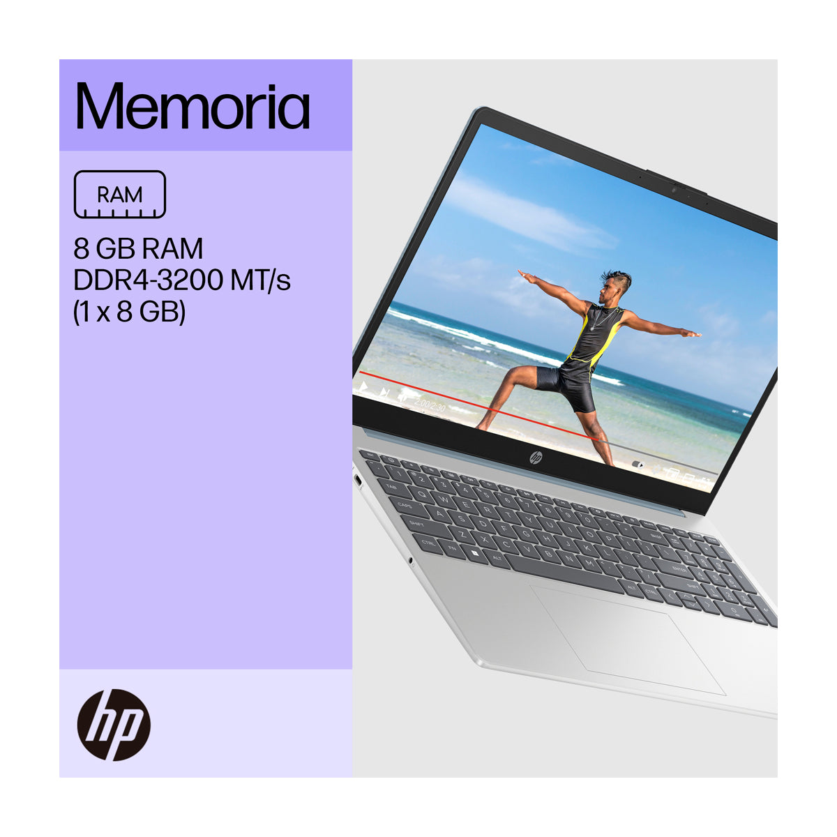 HP Laptop 15.6" FHD, Intel Core i5-1334U, 8GB RAM, 512GB SSD, Windows 11 Home | Plateado Azul