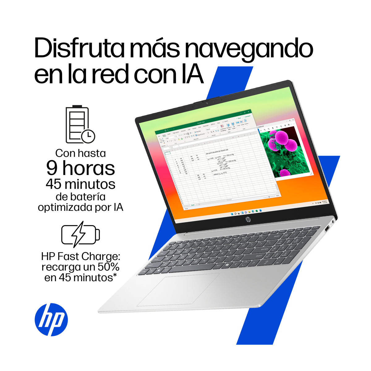 HP Laptop 15.6" FHD, Intel Core Ultra 5 225U, 8GB RAM, 512GB SSD, Windows 11 Home | Plateado