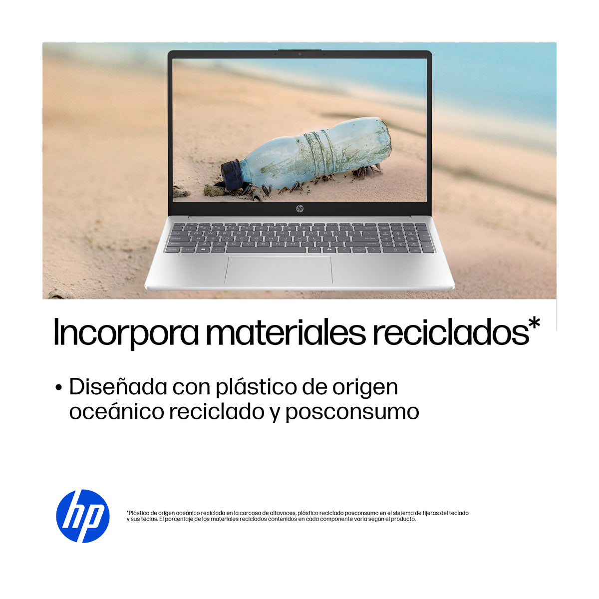 HP Laptop 15.6" FHD, Intel Core Ultra 5 225U, 8GB RAM, 512GB SSD, Windows 11 Home | Plateado