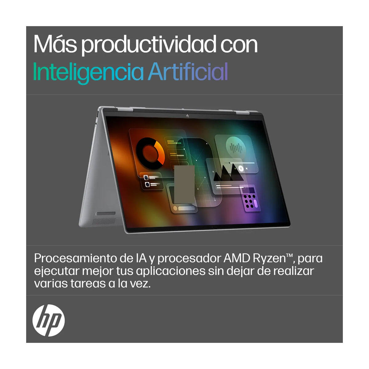 HP Envy x360 Laptop 16" 2.8K OLED Táctil, AMD Ryzen 7 8840HS, 16GB RAM, 1TB SSD, AMD Radeon, Audio Poly Studio, Windows 11 Home | Plateado