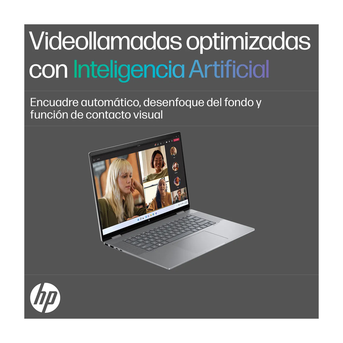 HP Envy x360 Laptop 16" 2.8K OLED Táctil, AMD Ryzen 7 8840HS, 16GB RAM, 1TB SSD, AMD Radeon, Audio Poly Studio, Windows 11 Home | Plateado