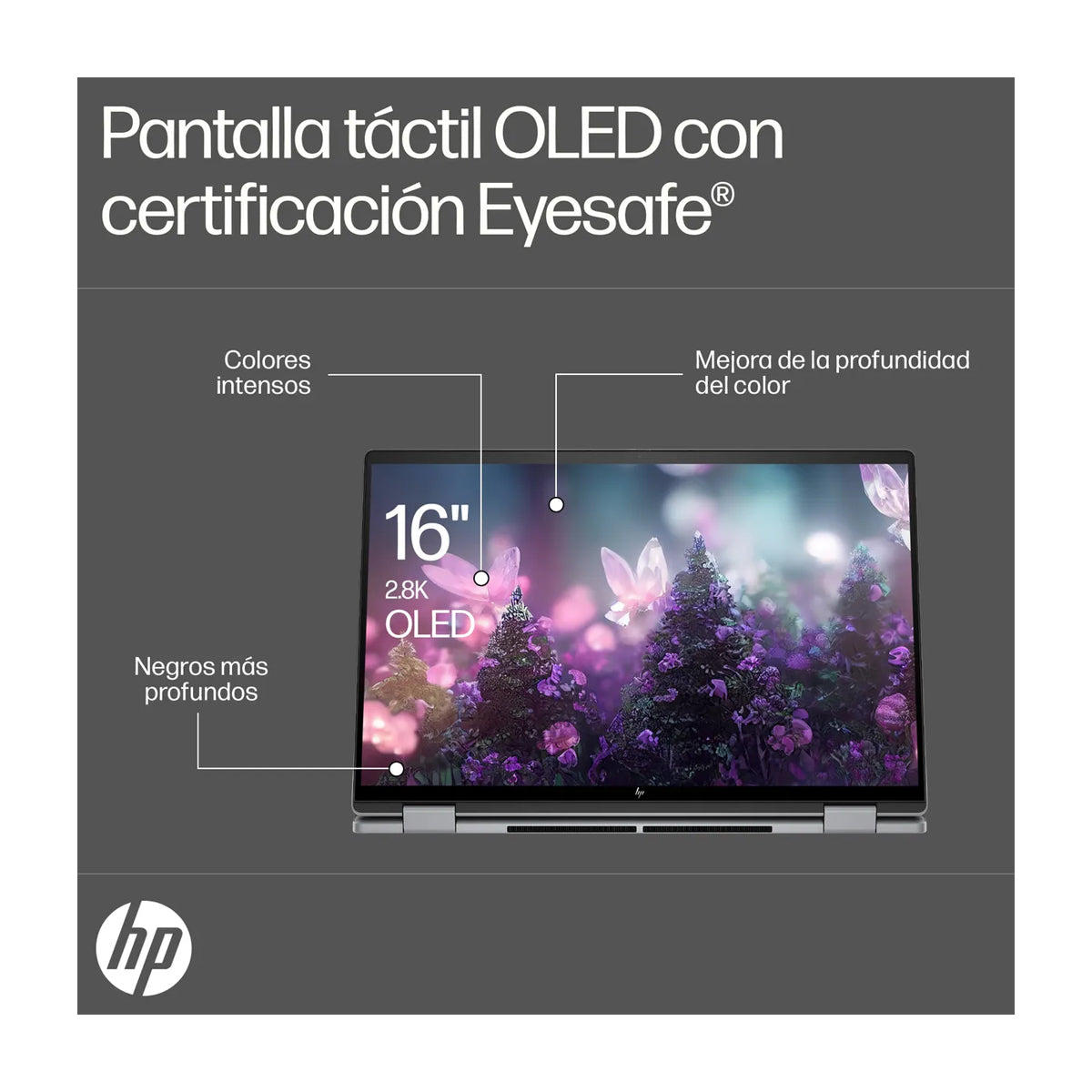 HP Envy x360 Laptop 16" 2.8K OLED Táctil, AMD Ryzen 7 8840HS, 16GB RAM, 1TB SSD, AMD Radeon, Audio Poly Studio, Windows 11 Home | Plateado