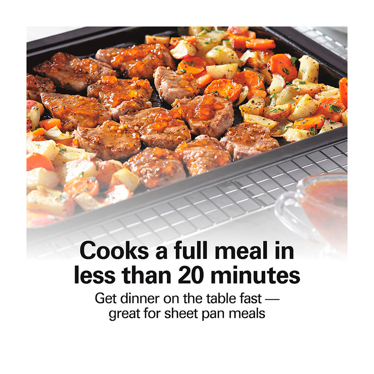 Hamilton Beach Horno Eléctrico con Freidora de Aire | Tostador | Convección | Bandeja Deslizable | Acero Inoxidable | Plateado