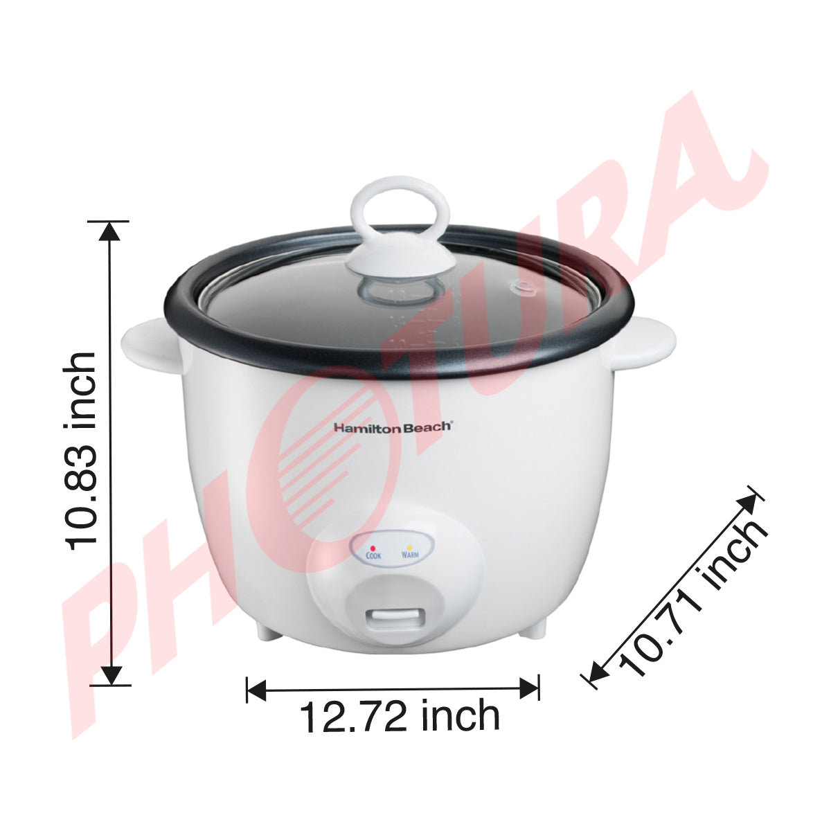 Hamilton Beach Olla Arrocera de 20 Tazas | Interior Antiadherente Extraible | Blanco