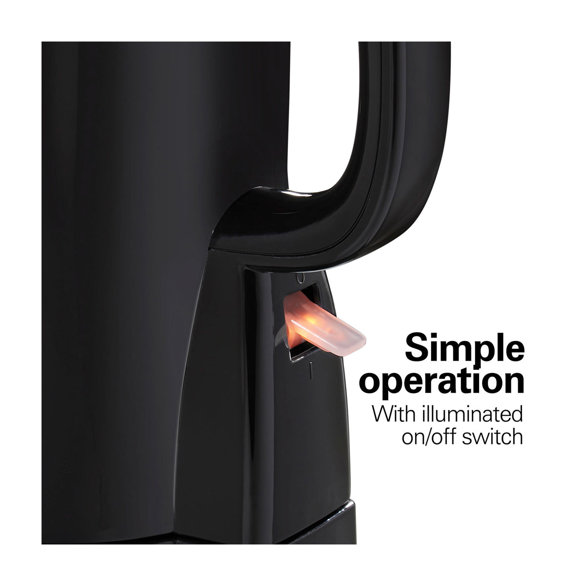 Hamilton Beach Hervidor Eléctrico de 1.7 Litros | Apagado Automático | Vertido Inalámbrico | Negro