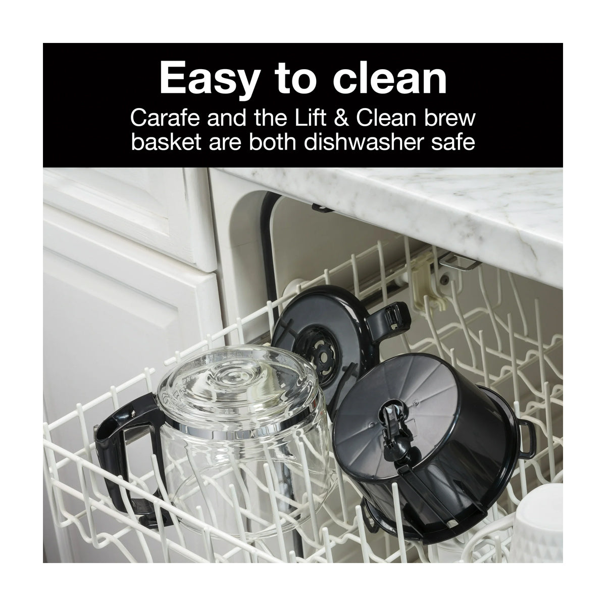 Proctor Silex Cafetera de 10 Tazas | Filtro Permanente Lavable | Interruptor Iluminado | Negro