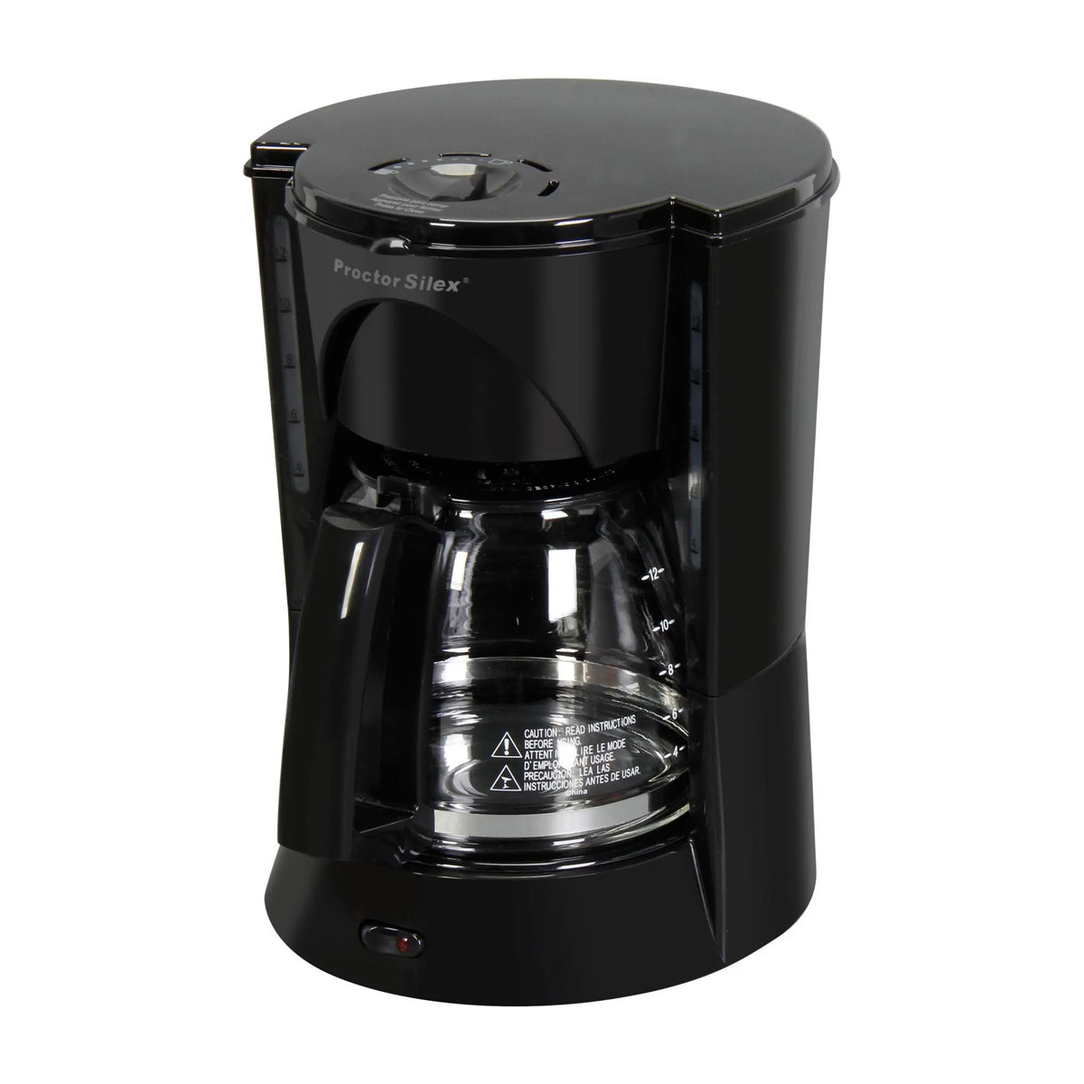 Proctor Silex Cafetera de 12 Tazas | Filtro Permanente Lavable | Interruptor Iluminado | Negro