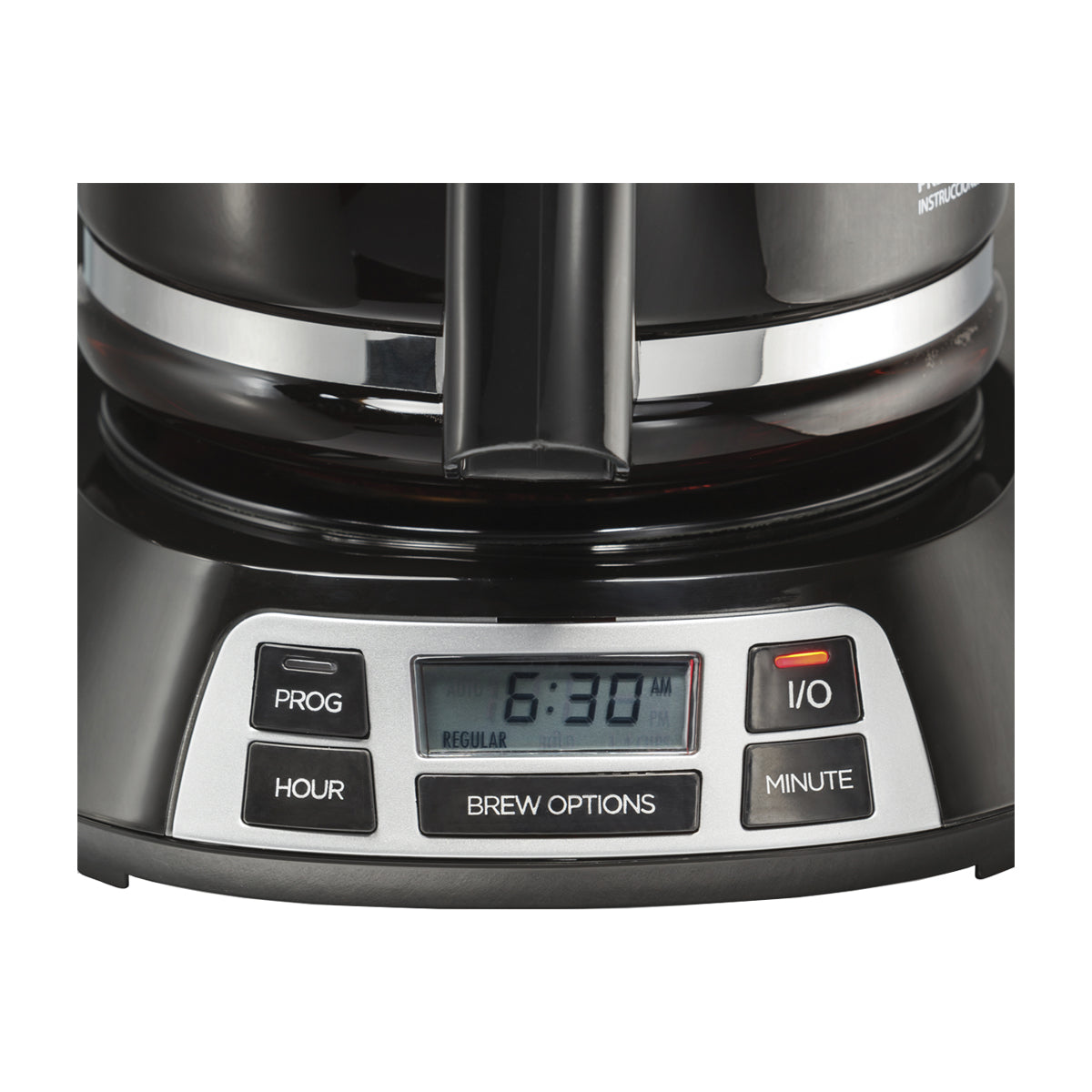 Hamilton Beach Cafetera de 12 Tazas | Programable | Pantalla LED | Negro Plateado