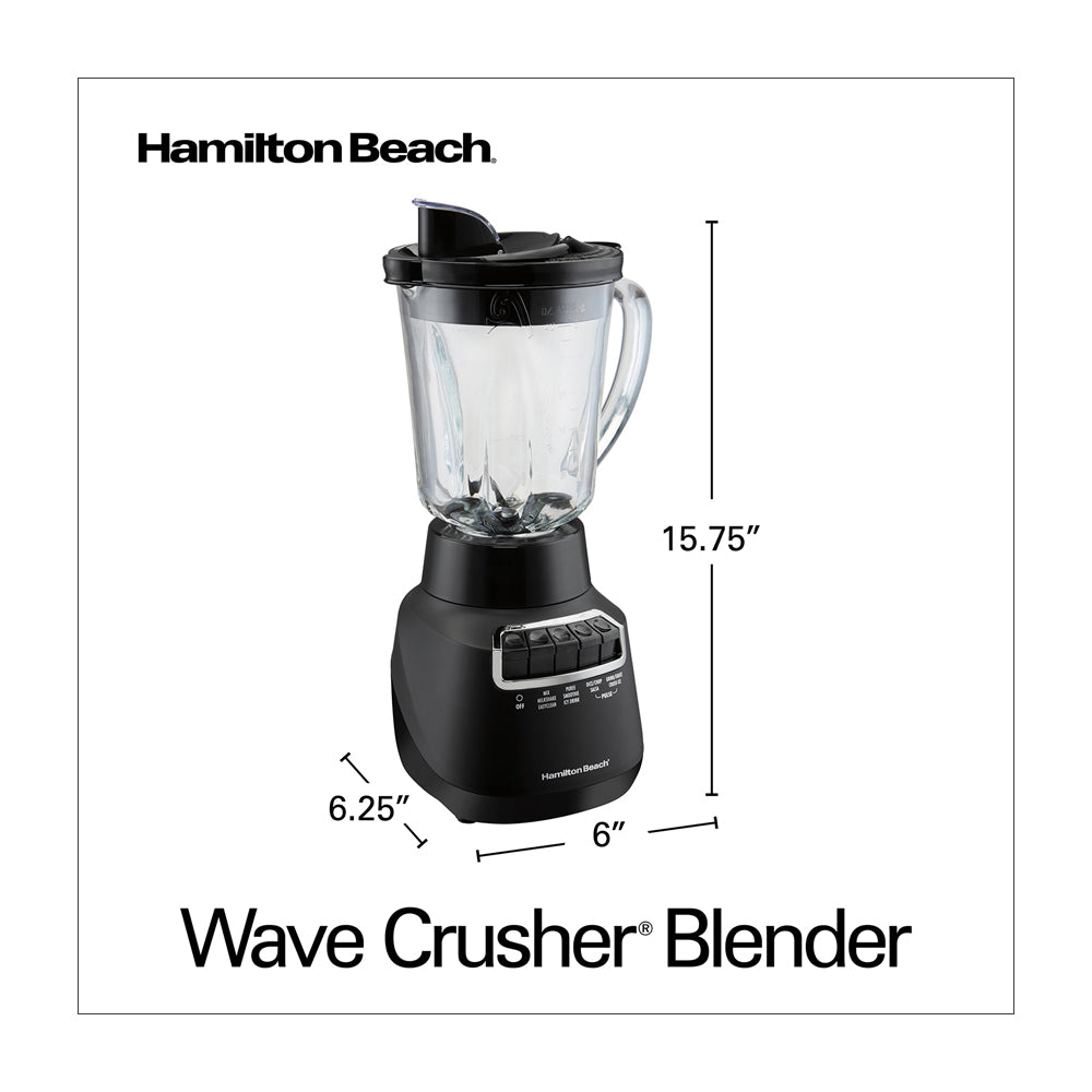 Hamilton Beach Wave Crusher Licuadora de 10 Funciones | Wave Action | 1.2L | 800W | Negro