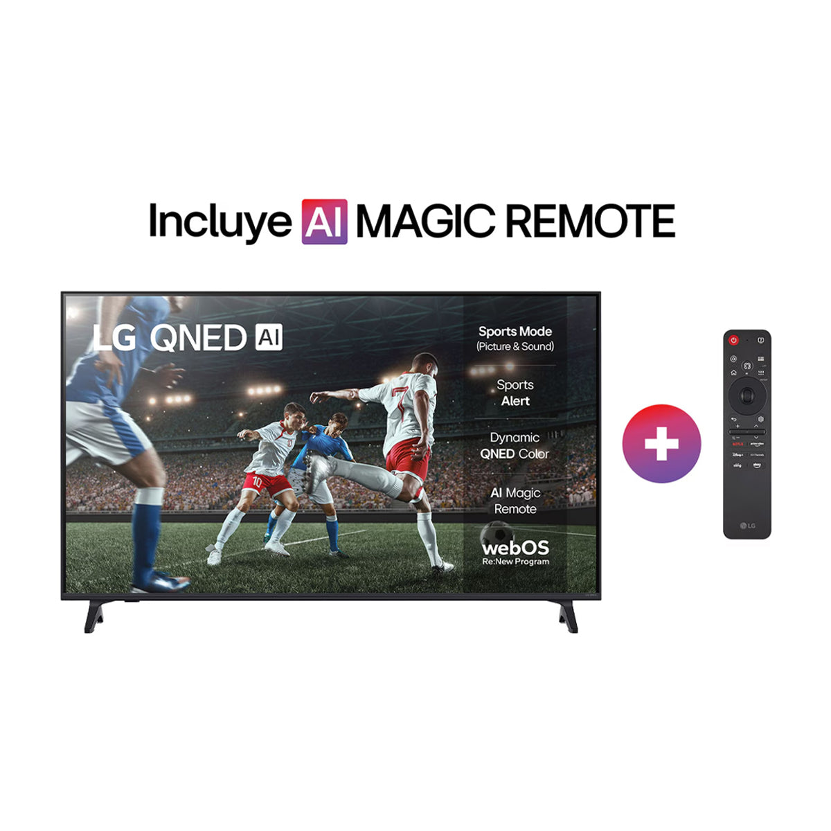 LG 65QNED73 Televisor QNED Ultra HD 4K HDR10 Smart de 65" | Procesador a7 Gen 8 AI | Dynamic QNED Color | 4K AI Upscaling | Dolby Atmos