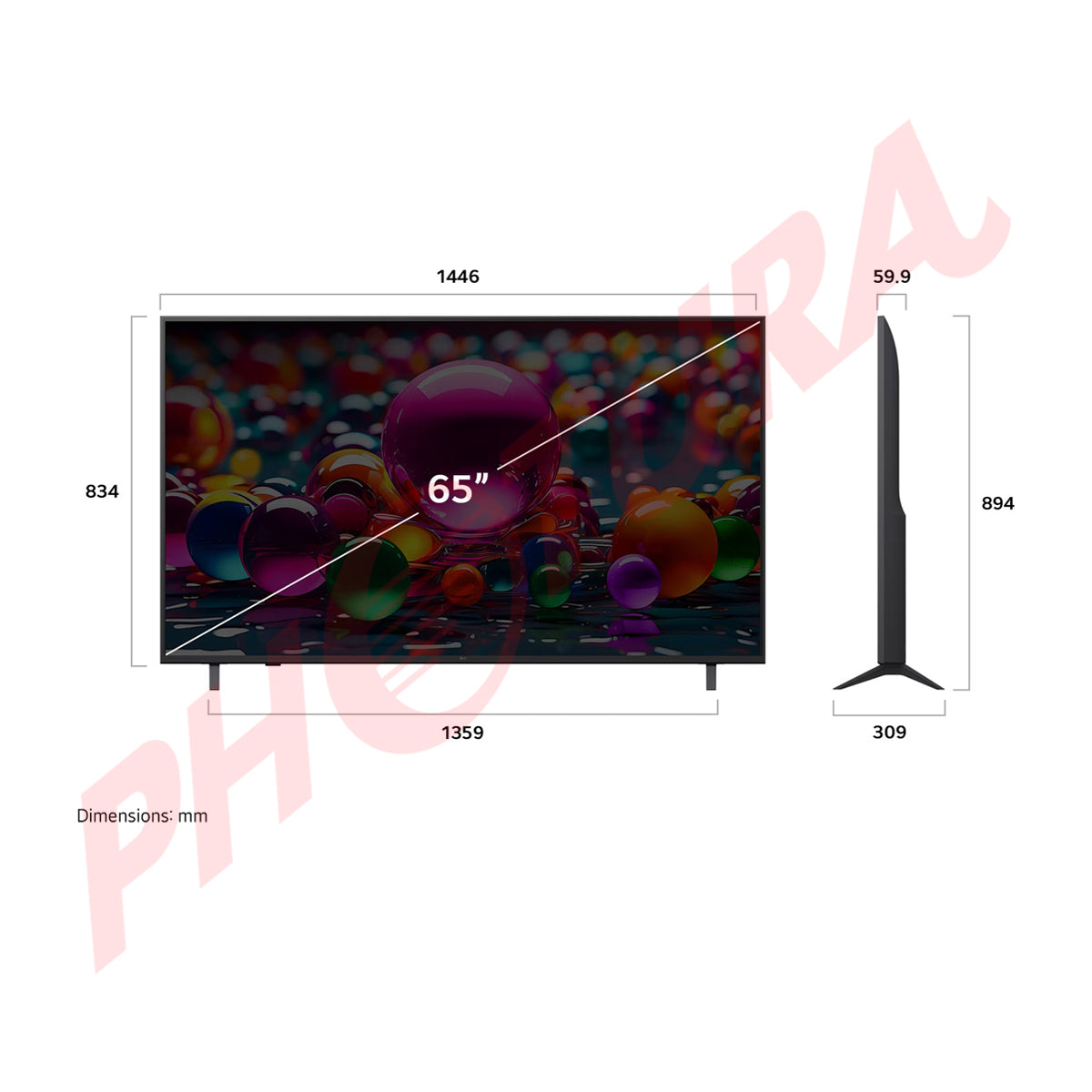 LG 65UA7500 Televisor LED Ultra HD 4K HDR10 Pro Smart de 65" | Procesador a7 Gen 8 AI | ThinQ AI | Immersive Cinema Experience