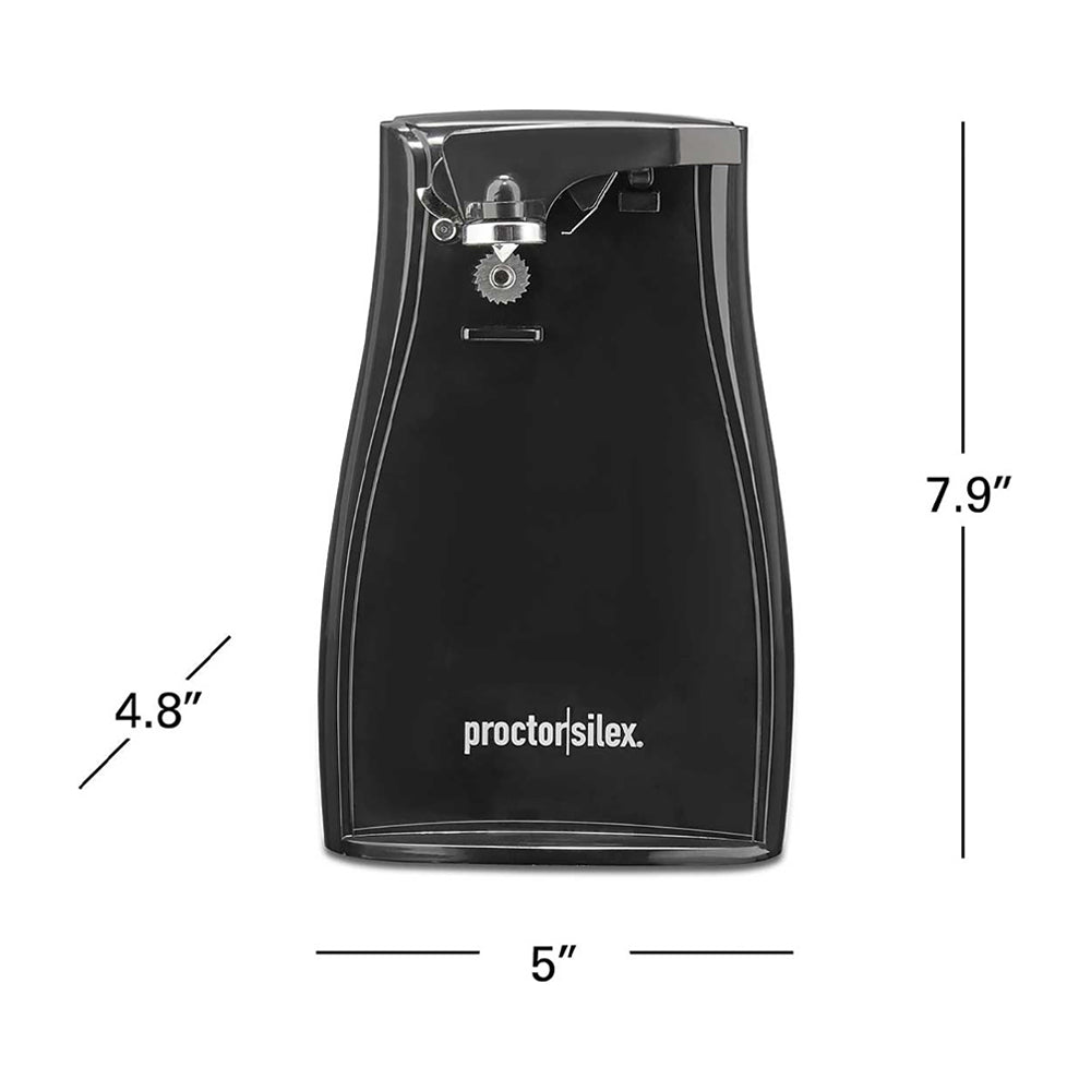 Proctor Silex Abrelatas Eléctrico | Apagado Automático | Almacenamiento de Cable | Negro