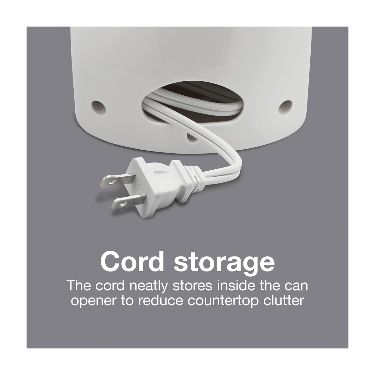 Proctor Silex Abrelatas Eléctrico | Apagado Automático | Almacenamiento de Cable | Blanco