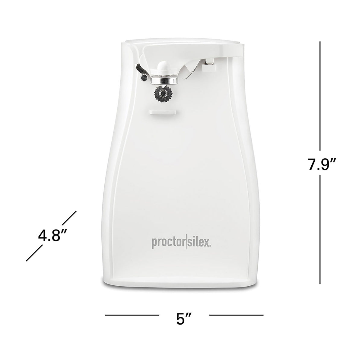 Proctor Silex Abrelatas Eléctrico | Apagado Automático | Almacenamiento de Cable | Blanco