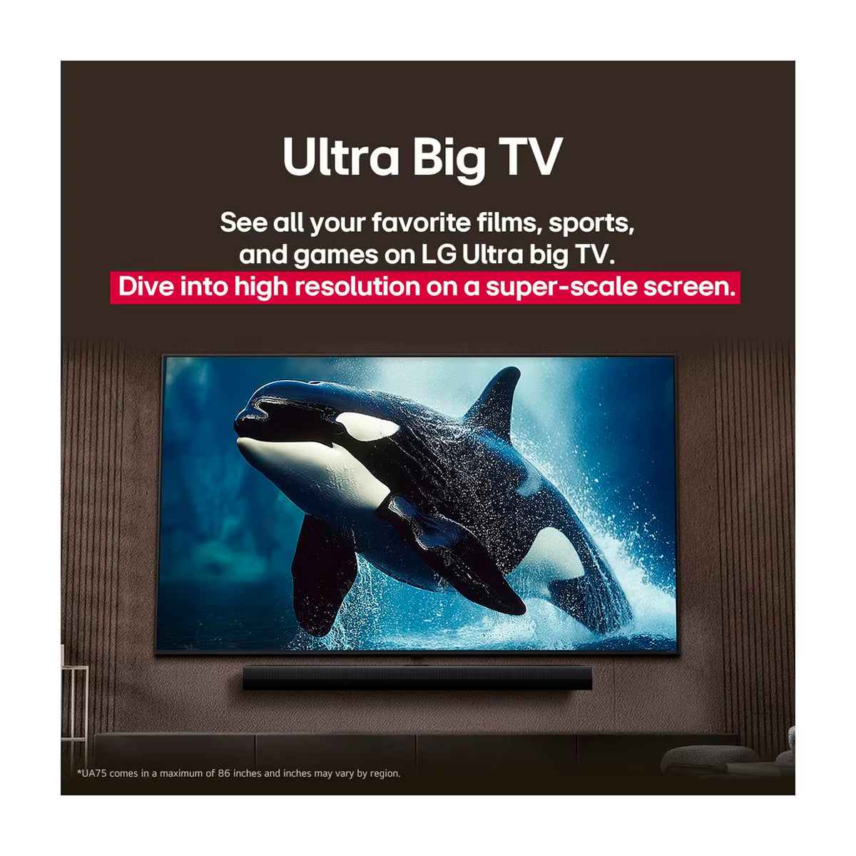 LG 75UA8000 Televisor LED Ultra HD 4K HDR10 Pro Smart de 75" | Procesador a7 Gen 8 AI | ThinQ AI | AI Sound Pro | Immersive Cinema Experience