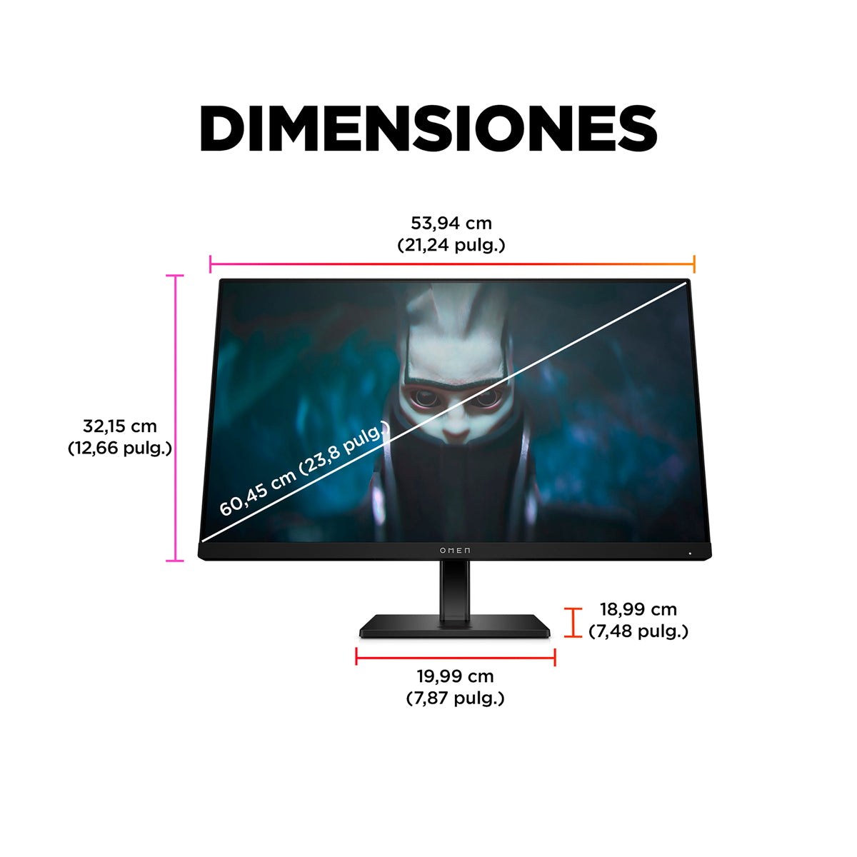HP OMEN Monitor Gaming IPS Full HD HDR de 24" | AMD FreeSync Premium | Adaptive-Sync | 165Hz | 1ms