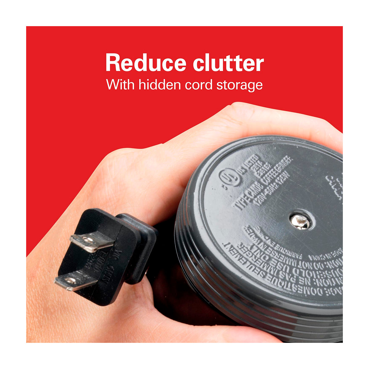 Hamilton Beach Fresh Grind Molino de Café | Camara Extraible | Cuchillas de Acero Inoxidable | Negro