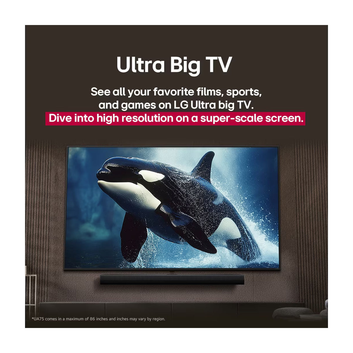 LG 86UA7500 Televisor LED Ultra HD 4K HDR10 Pro Smart de 86" | Procesador a7 Gen 8 AI | ThinQ AI | Immersive Cinema Experience