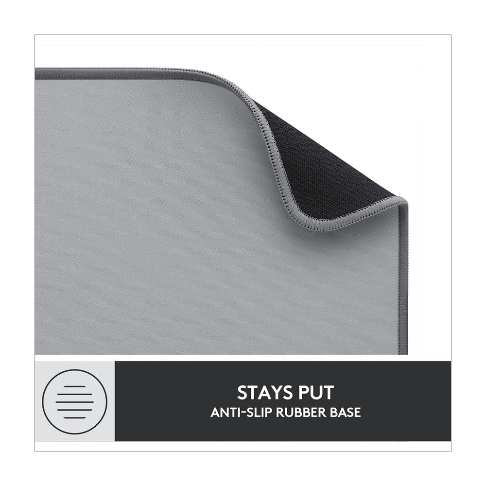 Logitech Desk Mat Alfombrilla para Escritorio | Antideslizante | Resistente a Salpicaduras | Gris