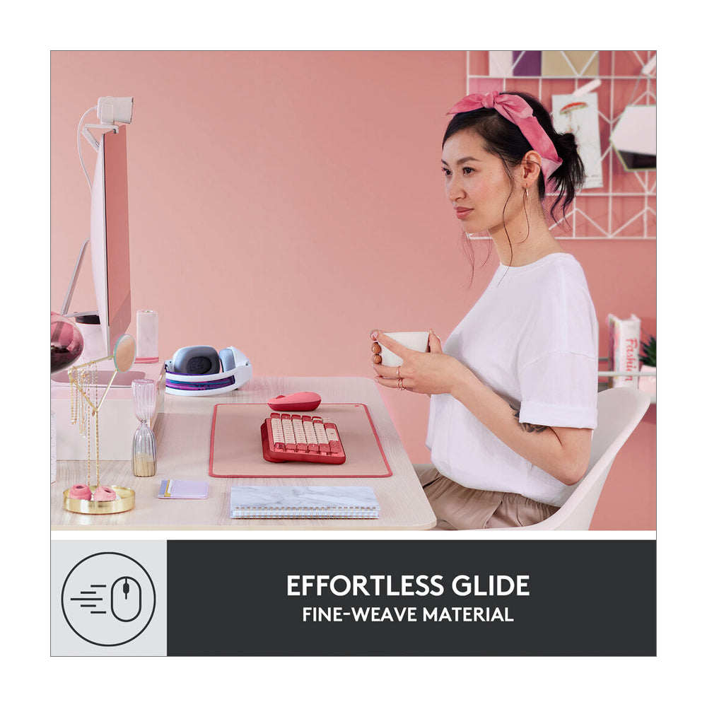 Logitech Desk Mat Alfombrilla para Escritorio | Antideslizante | Resistente a Salpicaduras | Rosa