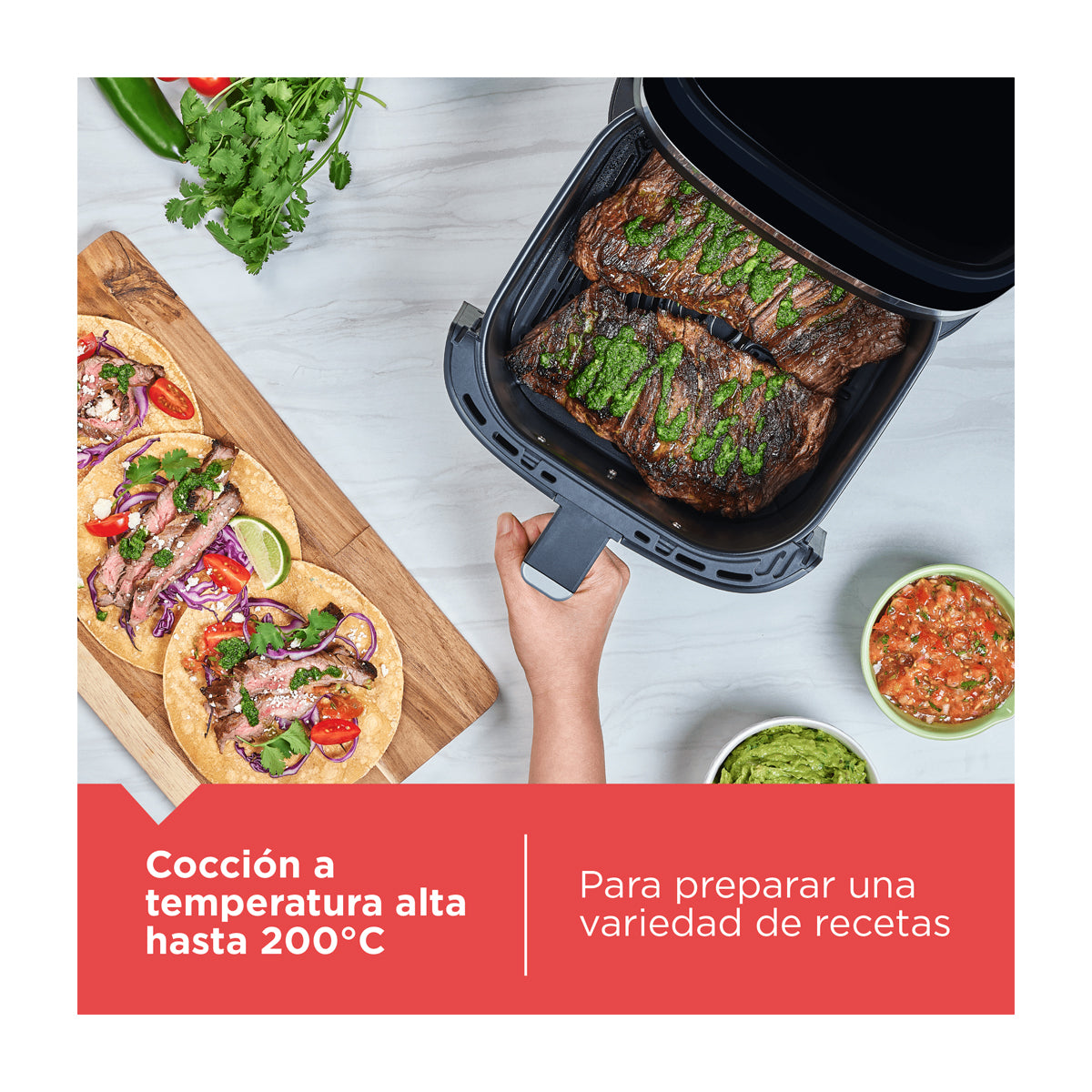 Black & Decker Freidora de Aire Digital | 5.5L | 9 Funciones | Control de Temperatura | Antiadherente | Negro