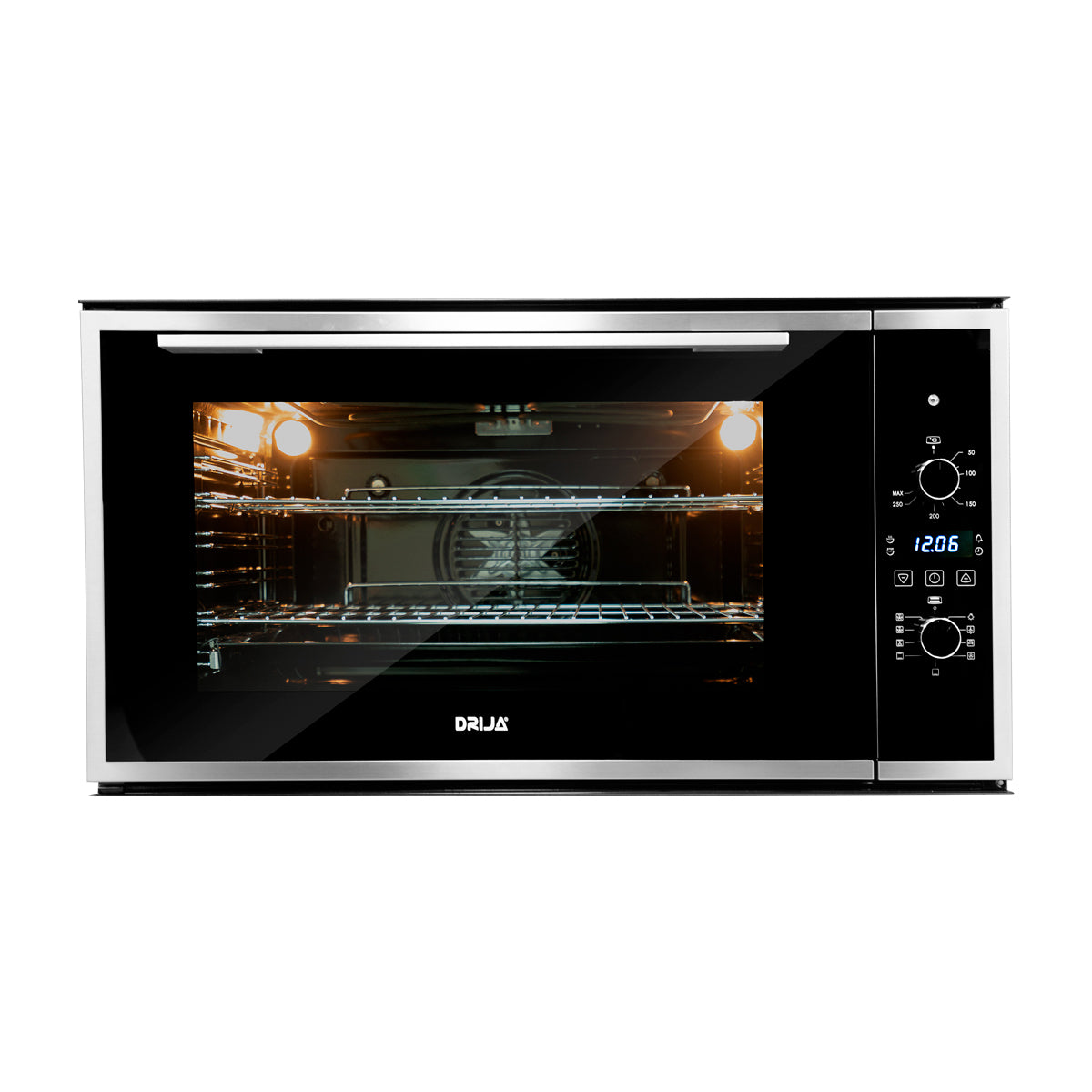 DRIJA América 90 Air Eléctrico Digital Horno Multifuncional Empotrable Eléctrico | Puerta de Triple Vidrio | 270°C