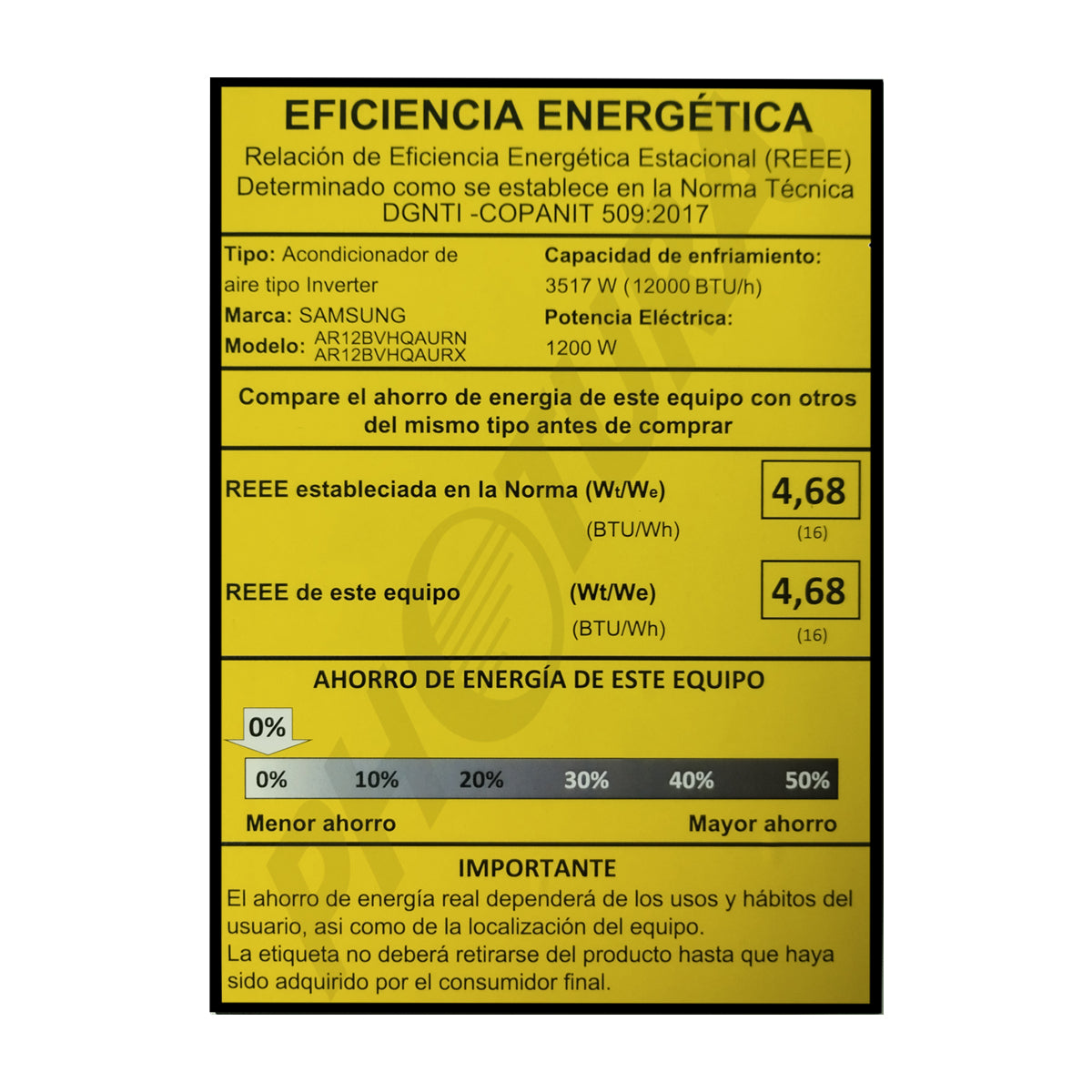 Samsung Aire Acondicionado Split Inverter 12,000 BTU | SEER 16 | Advance | Digital Inverter | Fast Cooling | Oscilación Automática Doble | 220v