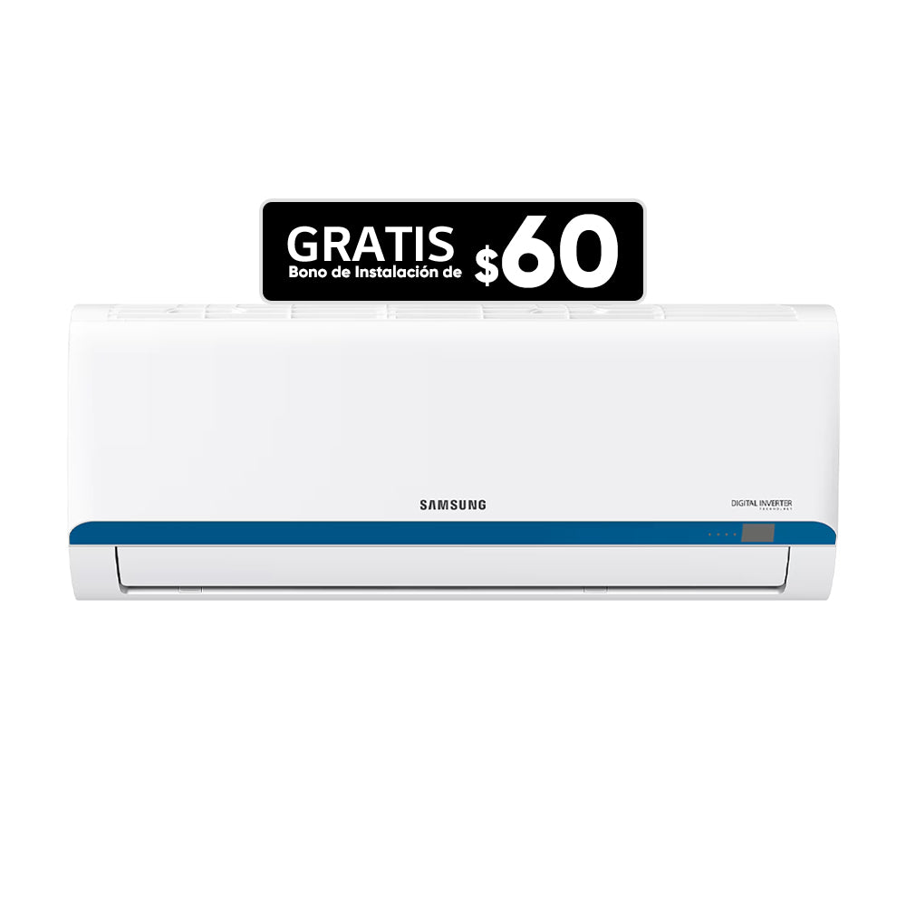 Samsung Aire Acondicionado Split Inverter 12,000 BTU | SEER 16 | Advance | Digital Inverter | Fast Cooling | Oscilación Automática Doble | 220v