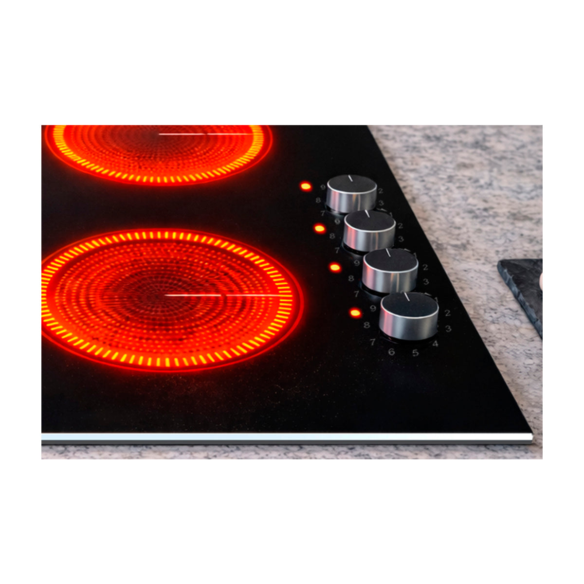 Drija Bari 60-A Estufa Empotrable Eléctrica de Vitrocerámica | 4 Quemadores | 9 Niveles de Temperatura