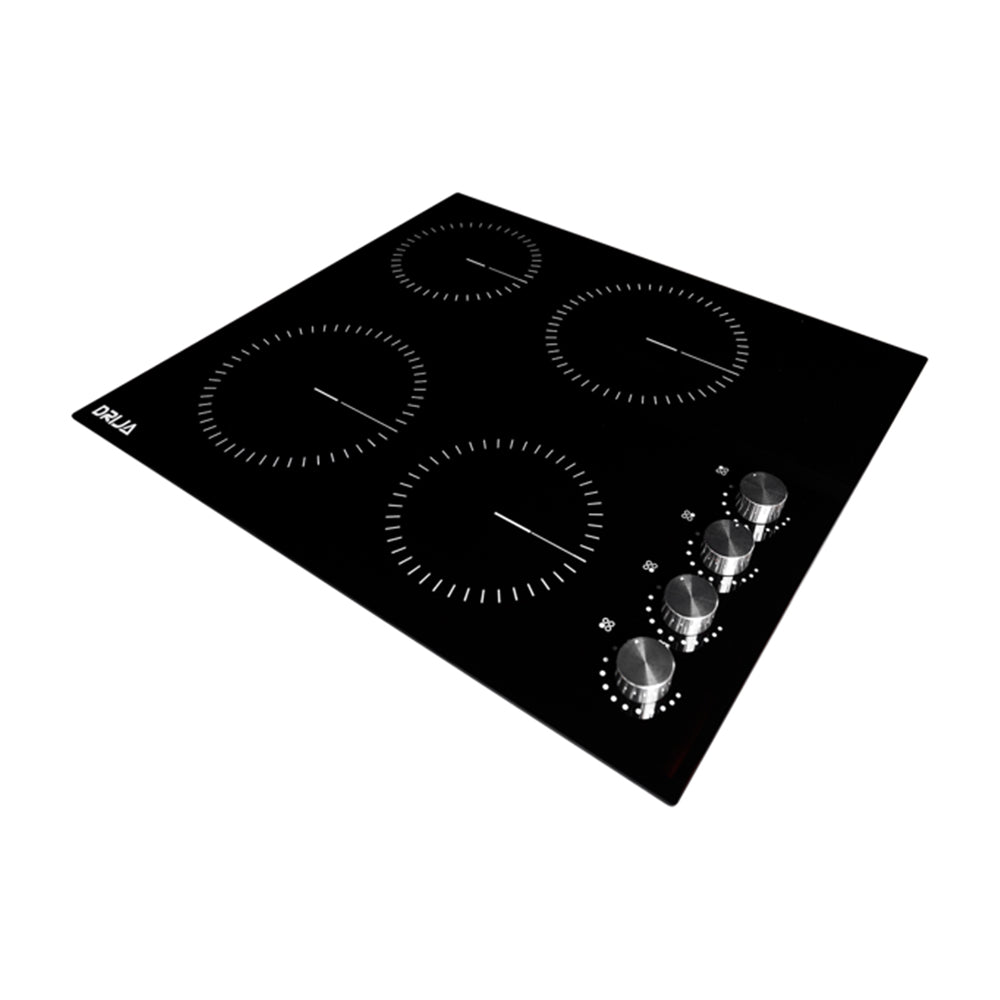 Drija Bari 60 Estufa Empotrable Eléctrica de Vitrocerámica | 4 Quemadores | 9 Niveles de Temperatura