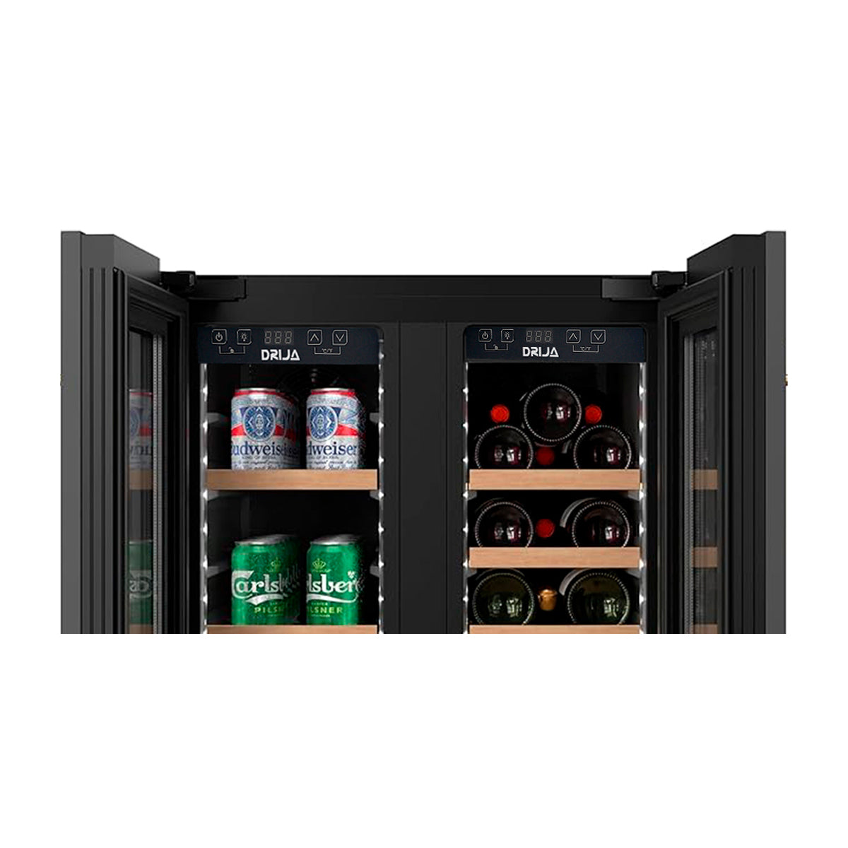 DRIJA Bere 20 Vinera Empotrable de Compresor Inverter de 20 Botellas | Rejillas de Madera Deslizables