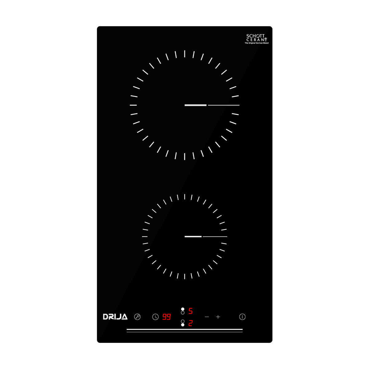 Drija Berlín 30 Estufa Empotrable Eléctrica de Vitrocerámica | 2 Quemadores | Control Táctil