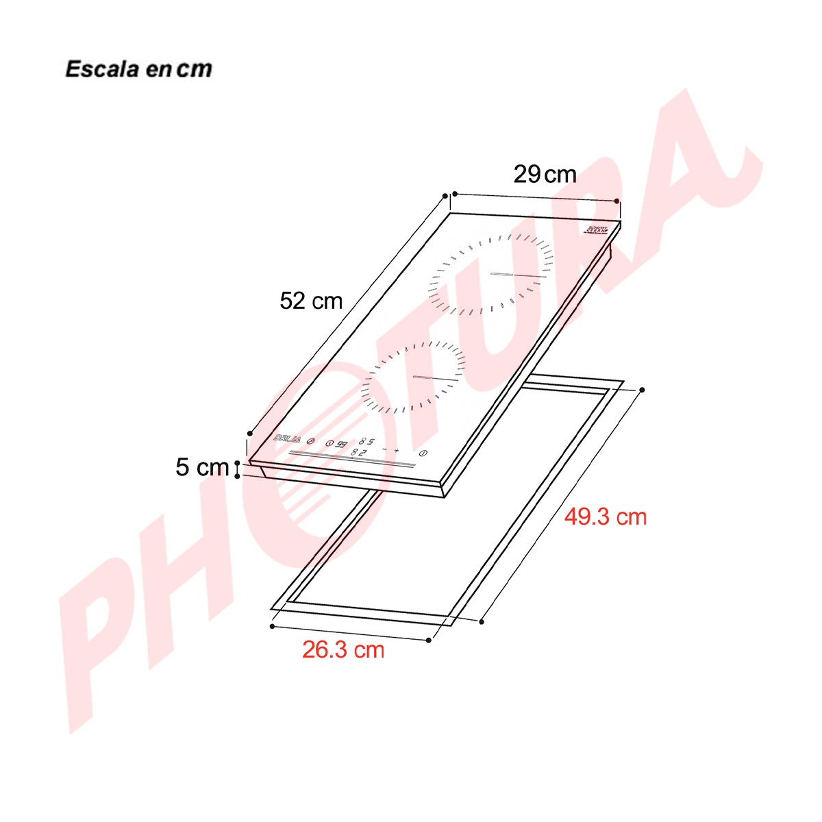 Drija Berlín 30 Estufa Empotrable Eléctrica de Vitrocerámica | 2 Quemadores | Control Táctil