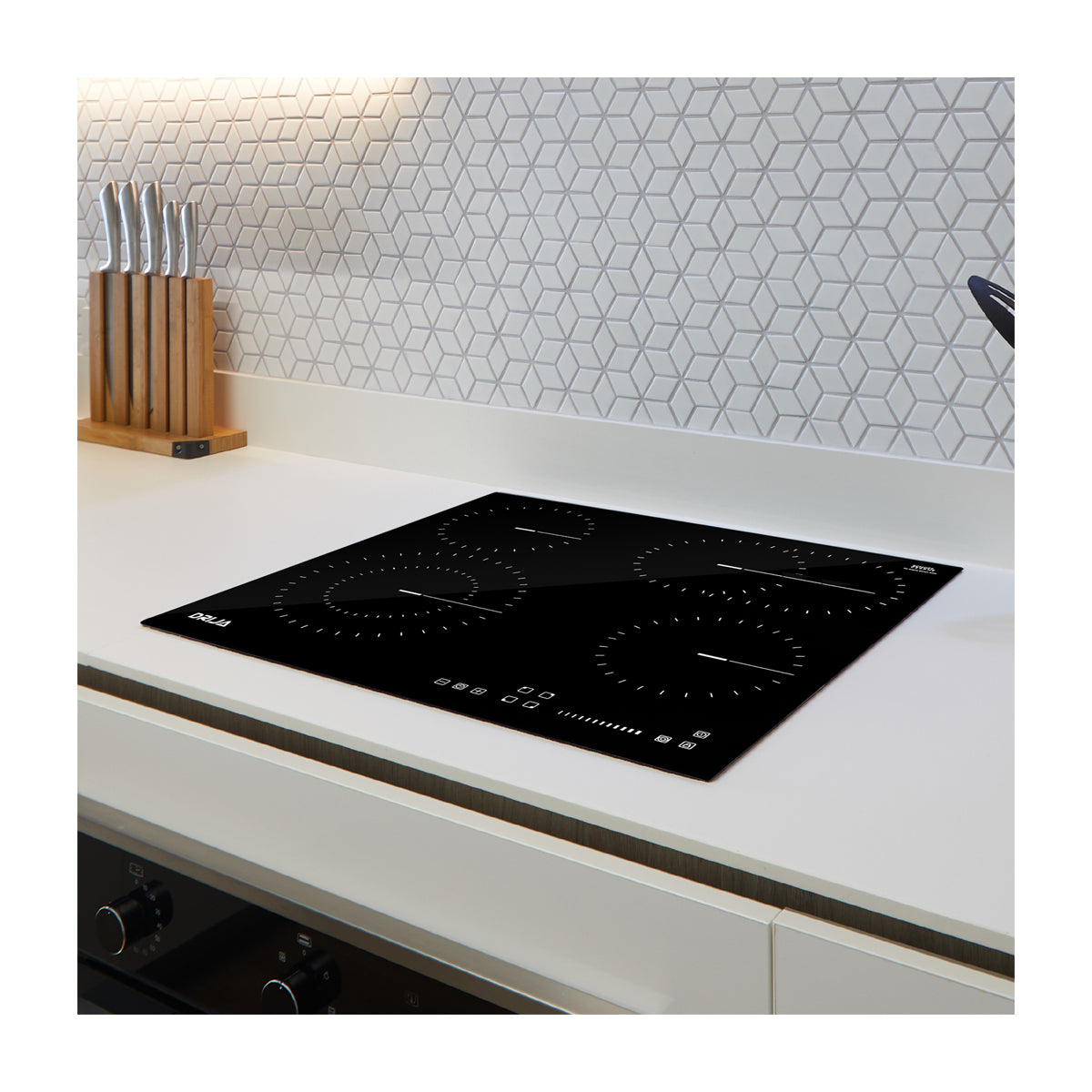 Drija Berlin 60 Eléctrico Estufa Empotrable Eléctrica de Vitrocerámica | 4 Quemadores | Control Táctil