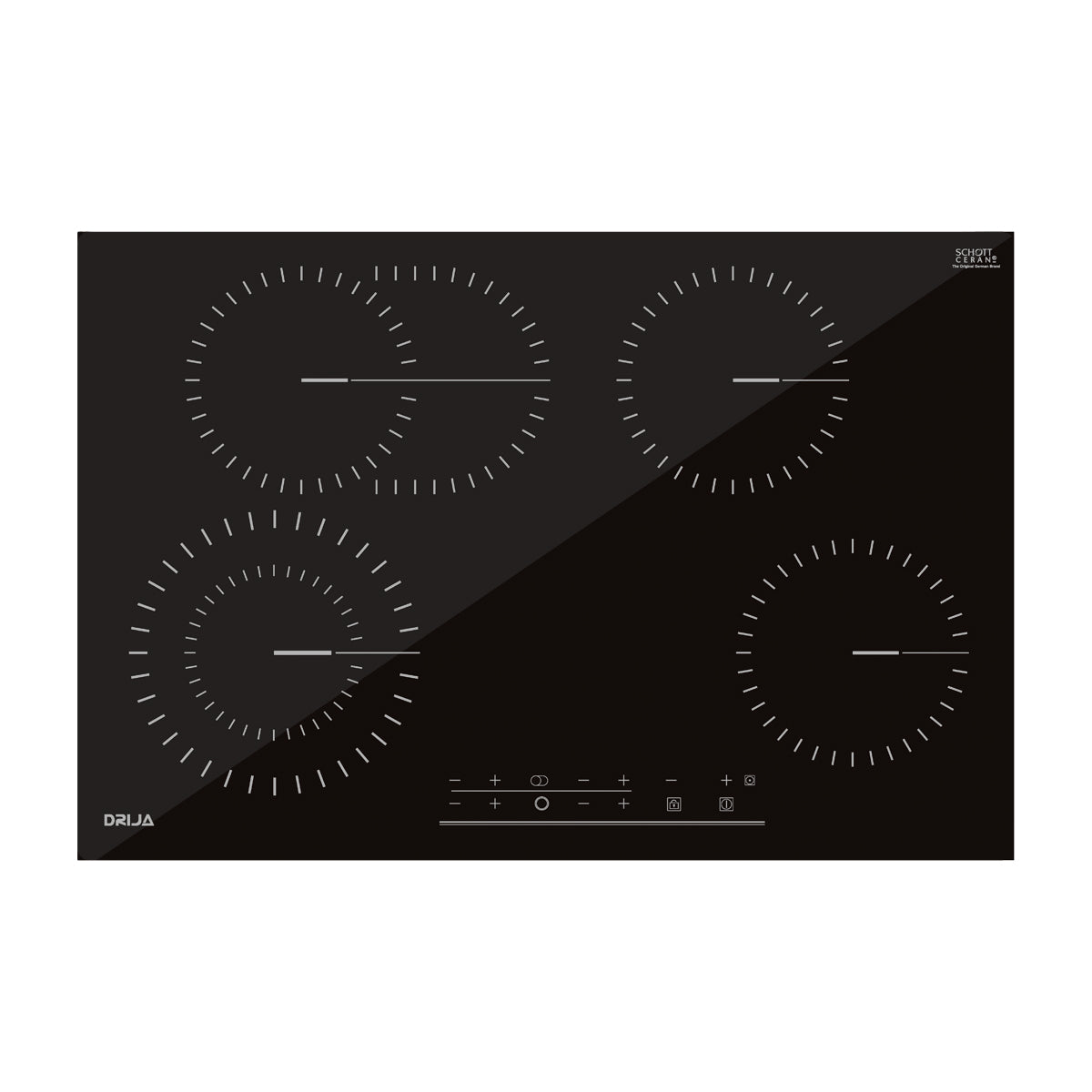 Drija Berlin 76 Eléctrico Estufa Empotrable Eléctrica de Vitrocerámica | 4 Quemadores | Control Táctil