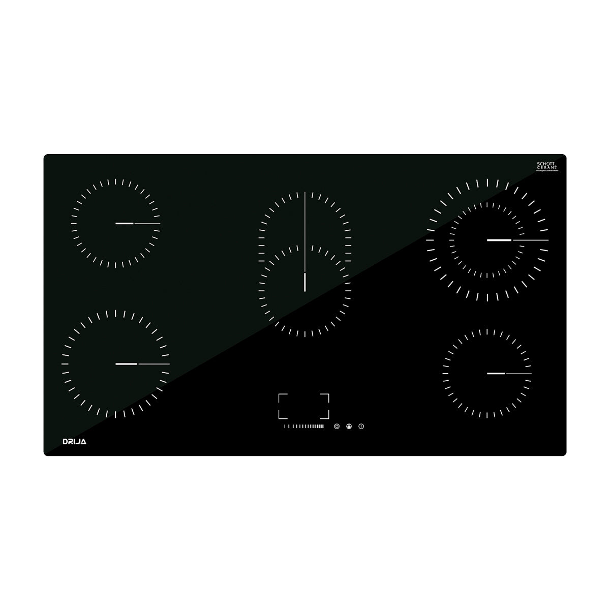Drija Berlin 90 Eléctrico Estufa Empotrable Eléctrica de Vitrocerámica | 5 Quemadores | Control Táctil