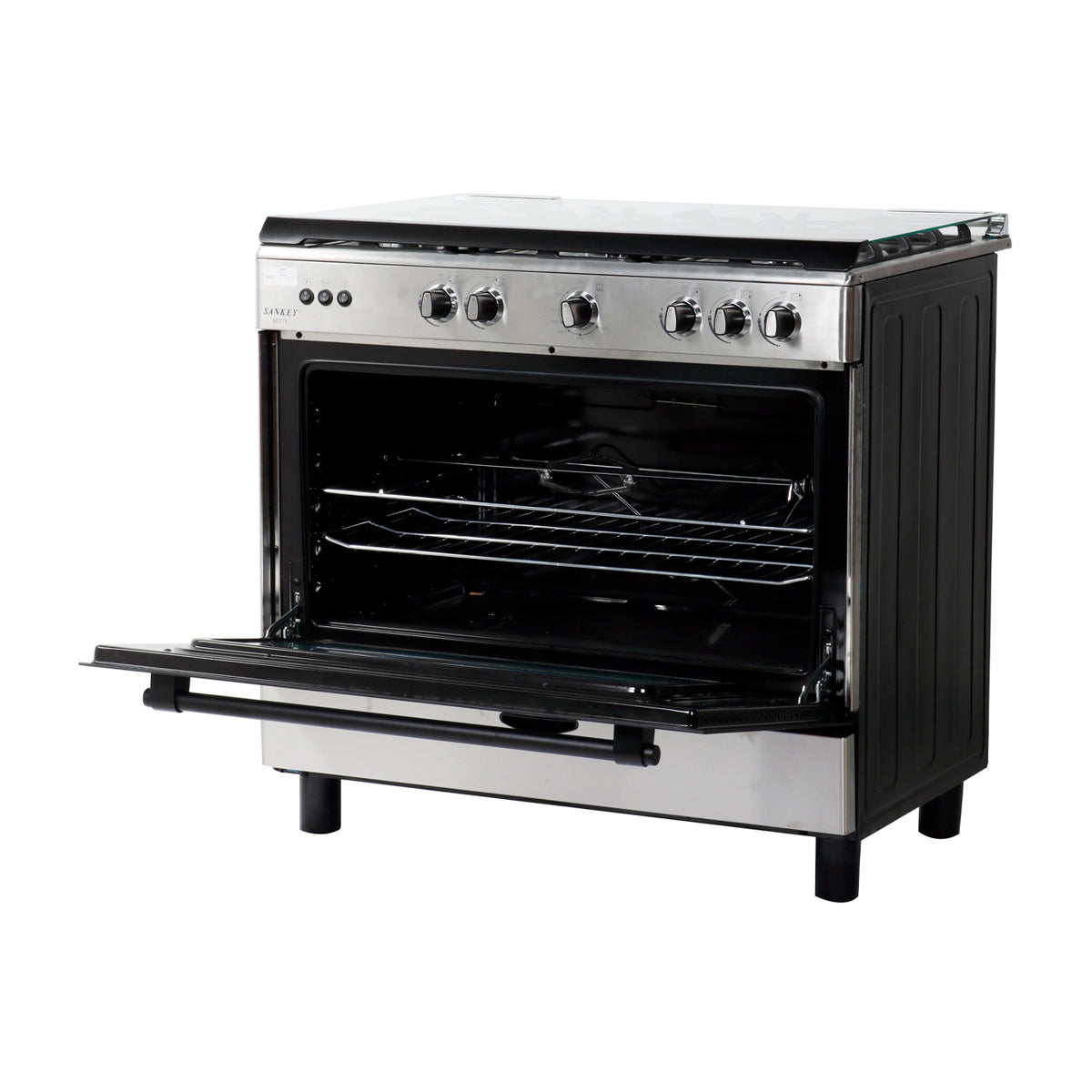 Sankey Estufa a Gas de Acero Inoxidable | Rostizador | Tapa | 36" | 5 Quemadores