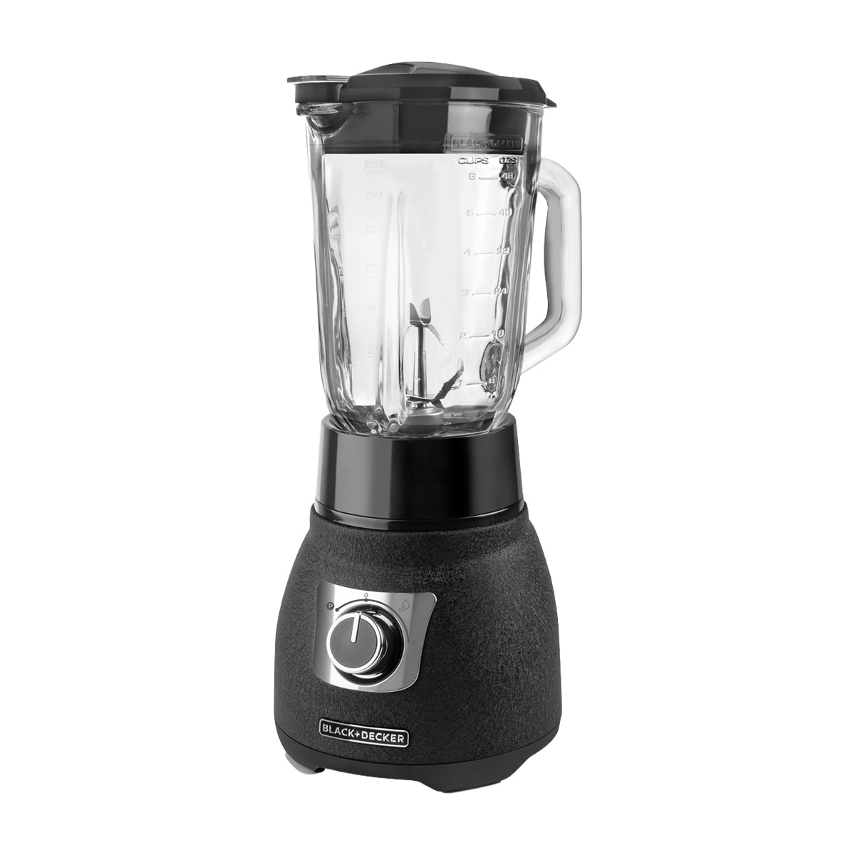 Black & Decker Cyclone Licuadora de 2 Velocidades | Tecnología Anti-Cavitación | Inteli-Fuse | Jarra de Vidrio | 1.5L | 1000W | Negro