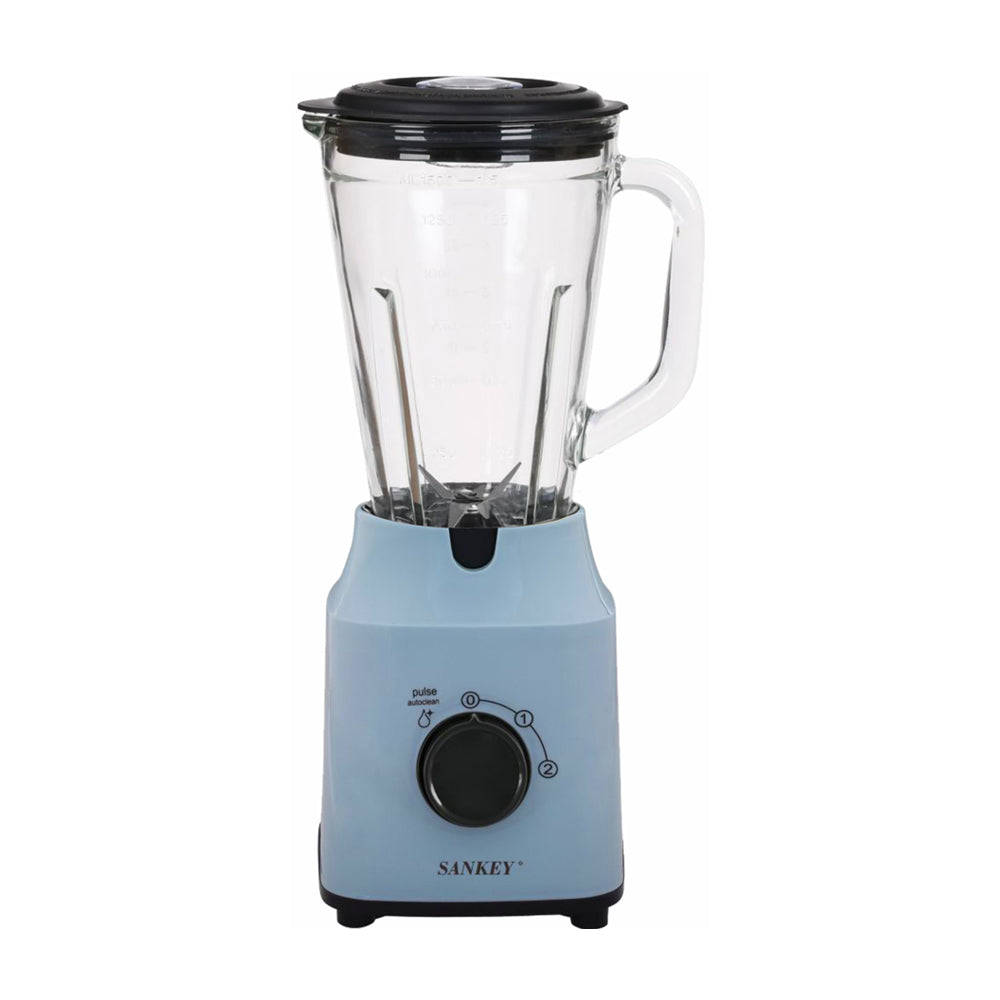 Sankey Licuadora de 2 Velocidades | Función de Pulso | Jarra de Vidrio | 1.5L | 500W | Azul