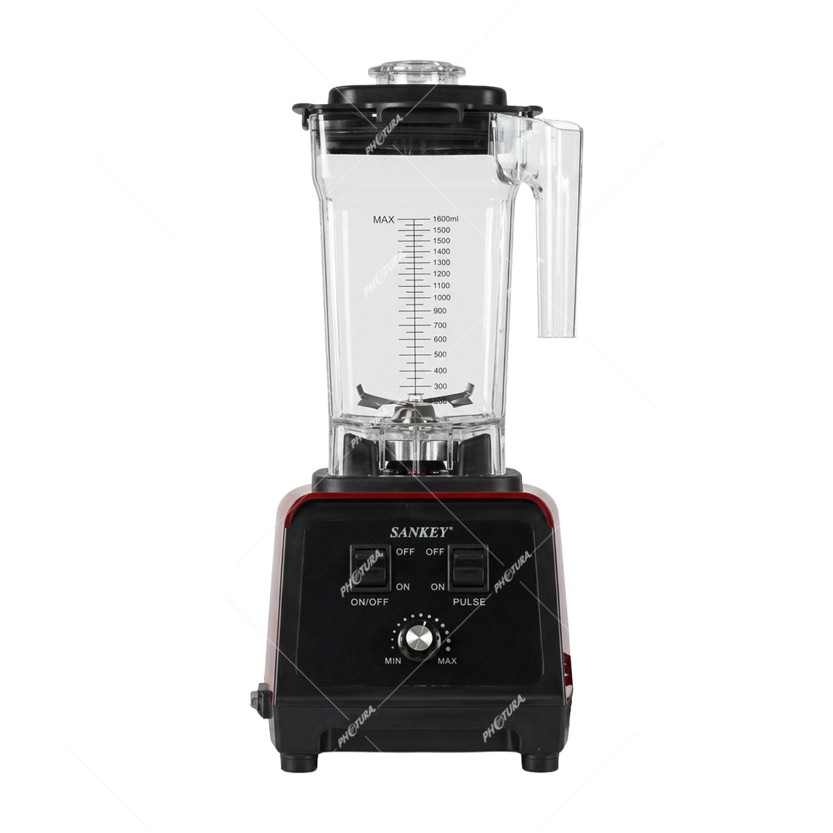 Sankey Licuadora de 13 Velocidades | Función de Pulso | Jarra de Policarbonato | 1.6L | 1500W | Negro Rojo