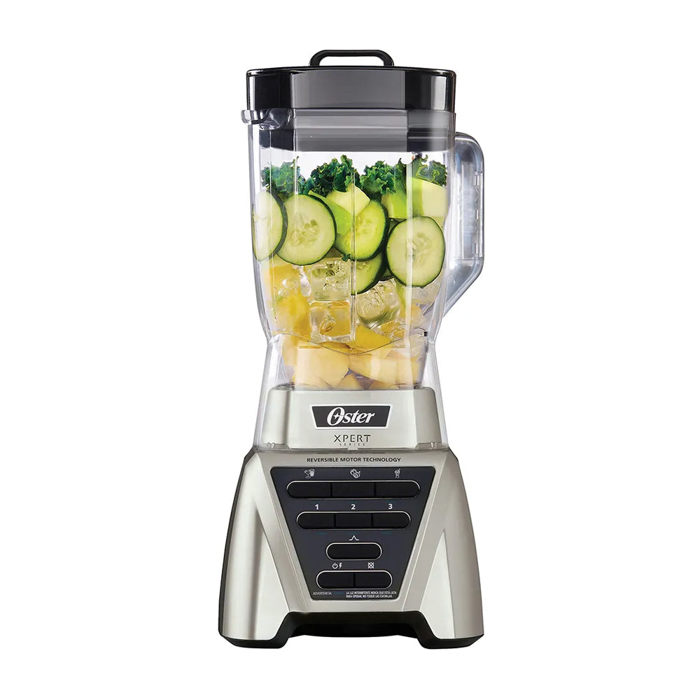 Oster BLST3AC2T Xpert Series Licuadora de 3 Velocidades | Programas Automáticos | Tritan | Pulso | Tecnología Reversible | All-Metal-Drive | 2L | 1500W | Plateado