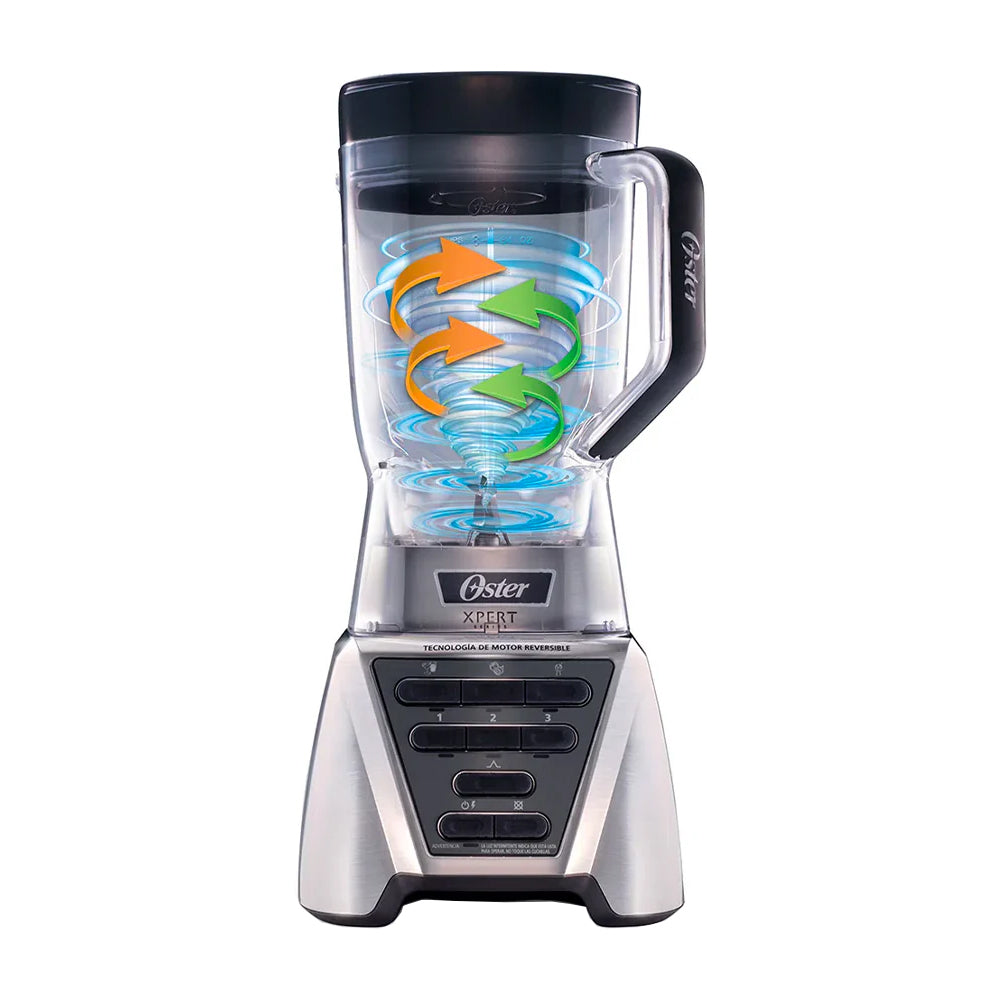 Oster BLST3AC2T Xpert Series Licuadora de 3 Velocidades | Programas Automáticos | Tritan | Pulso | Tecnología Reversible | All-Metal-Drive | 2L | 1500W | Plateado