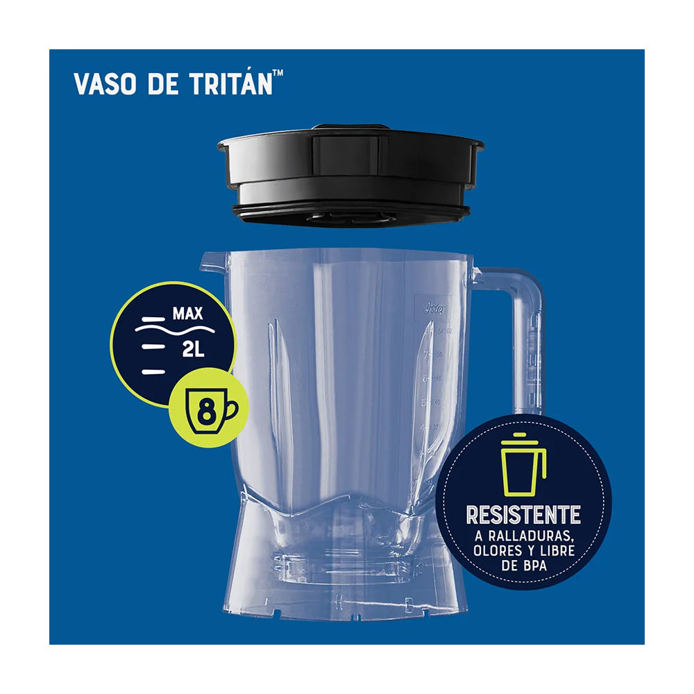 Oster BLST3AC2T Xpert Series Licuadora de 3 Velocidades | Programas Automáticos | Tritan | Pulso | Tecnología Reversible | All-Metal-Drive | 2L | 1500W | Plateado