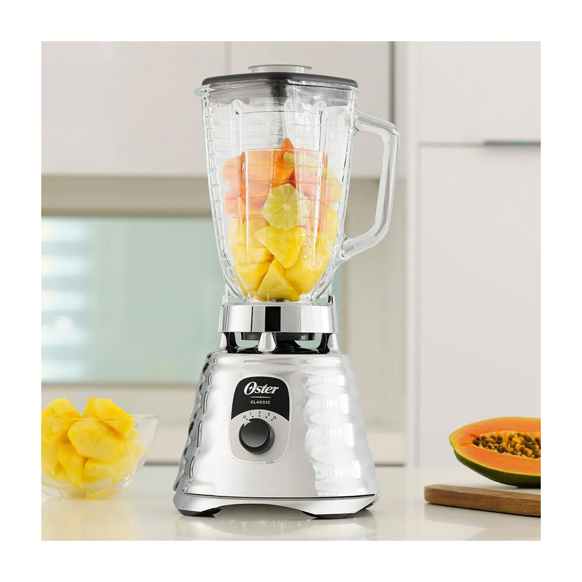 Oster BLST4655 Licuadora de 3 Velocidades | All-Metal Drive | 1.25L | 1000W | Cromado