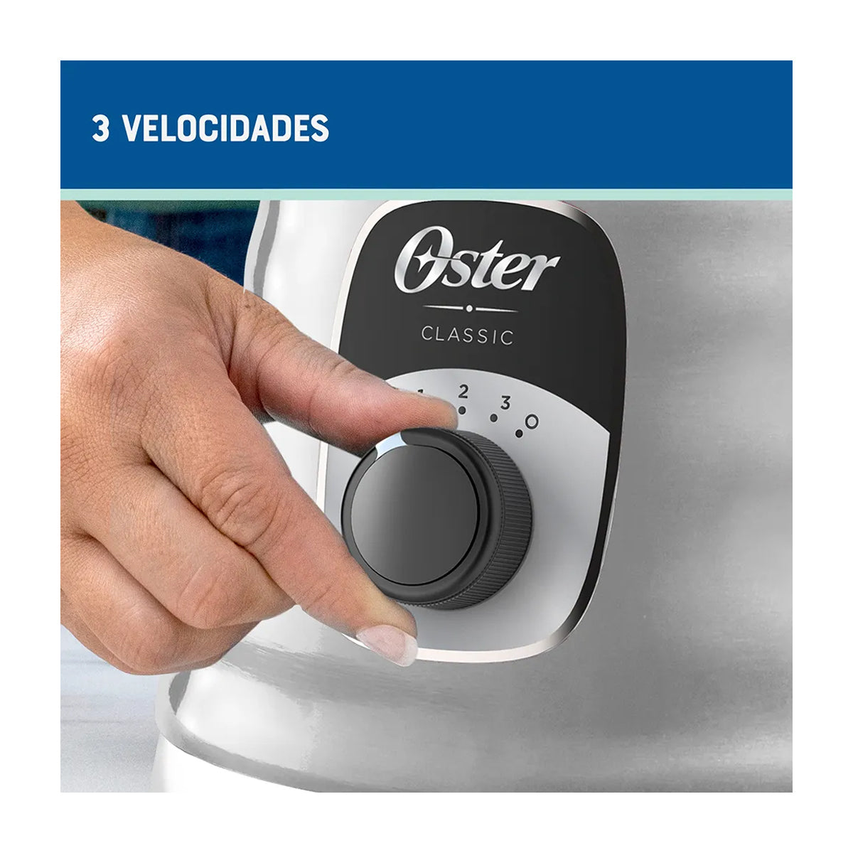 Oster BLST4655 Licuadora de 3 Velocidades | All-Metal Drive | 1.25L | 1000W | Cromado