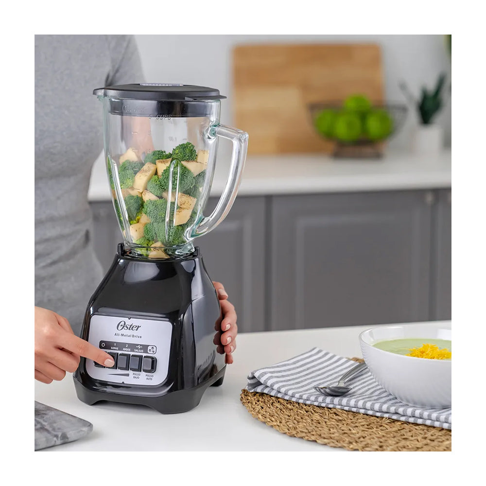 Oster BLSTKAGBPB Licuadora de 2 Velocidades | Boroclass | All-Metal Drive | Función de Pulso | 1.5L | 800W | Negro