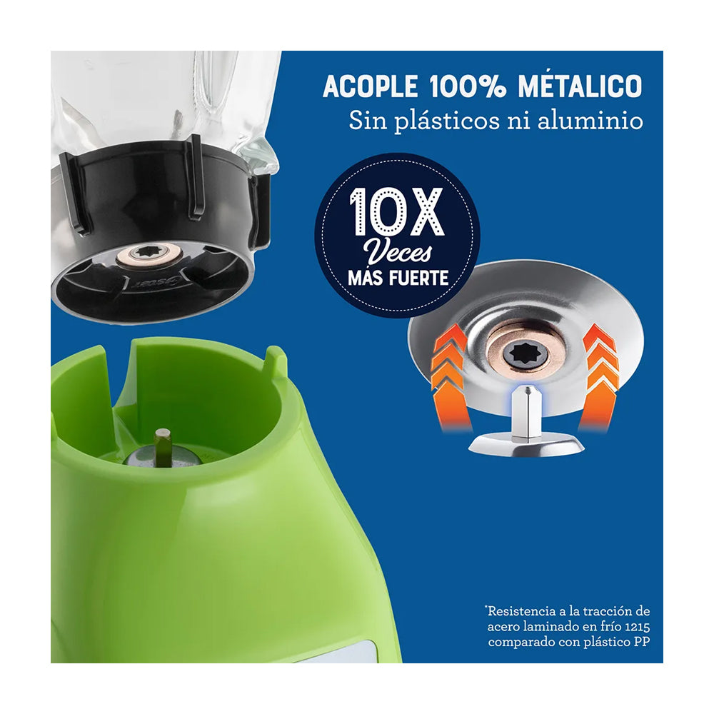 Oster BLSTKAGKPB Licuadora de 2 Velocidades | Boroclass | All-Metal Drive | 1.5L | 800W | Verde